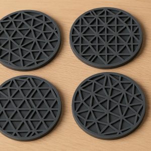 18 Silicone Non Slip Coasters with Geometric Pattern Heat Resistant