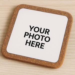 19 Thick Cork Coaster with Customizable Photo Insert Personalised Gift