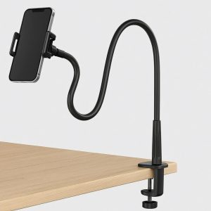 Flexible Gooseneck Phone Holder Clamp for Bed and Desk Mount