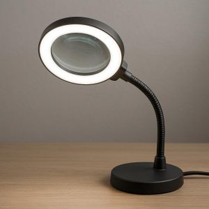 Magnifying Glass Desk Lamp with LED Ring Light for Crafts